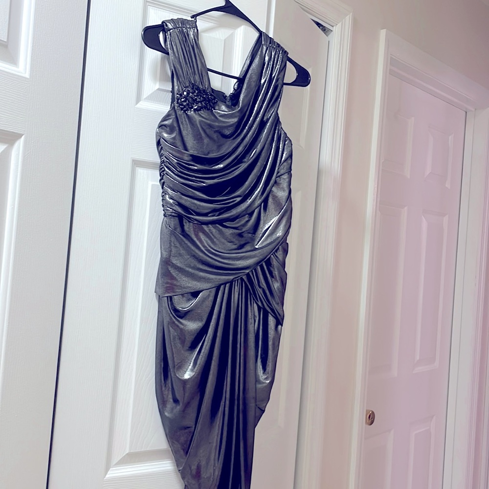 Dressy silver dressy dress 94% polyester